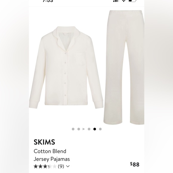 SKIMS Other - SKIMS Cotton Sleep Button Up Set, Marble, XL. NWT